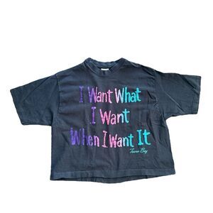 Vintage I Want What I Want T Shirt Tawas Bay Cropped T Shirt Black